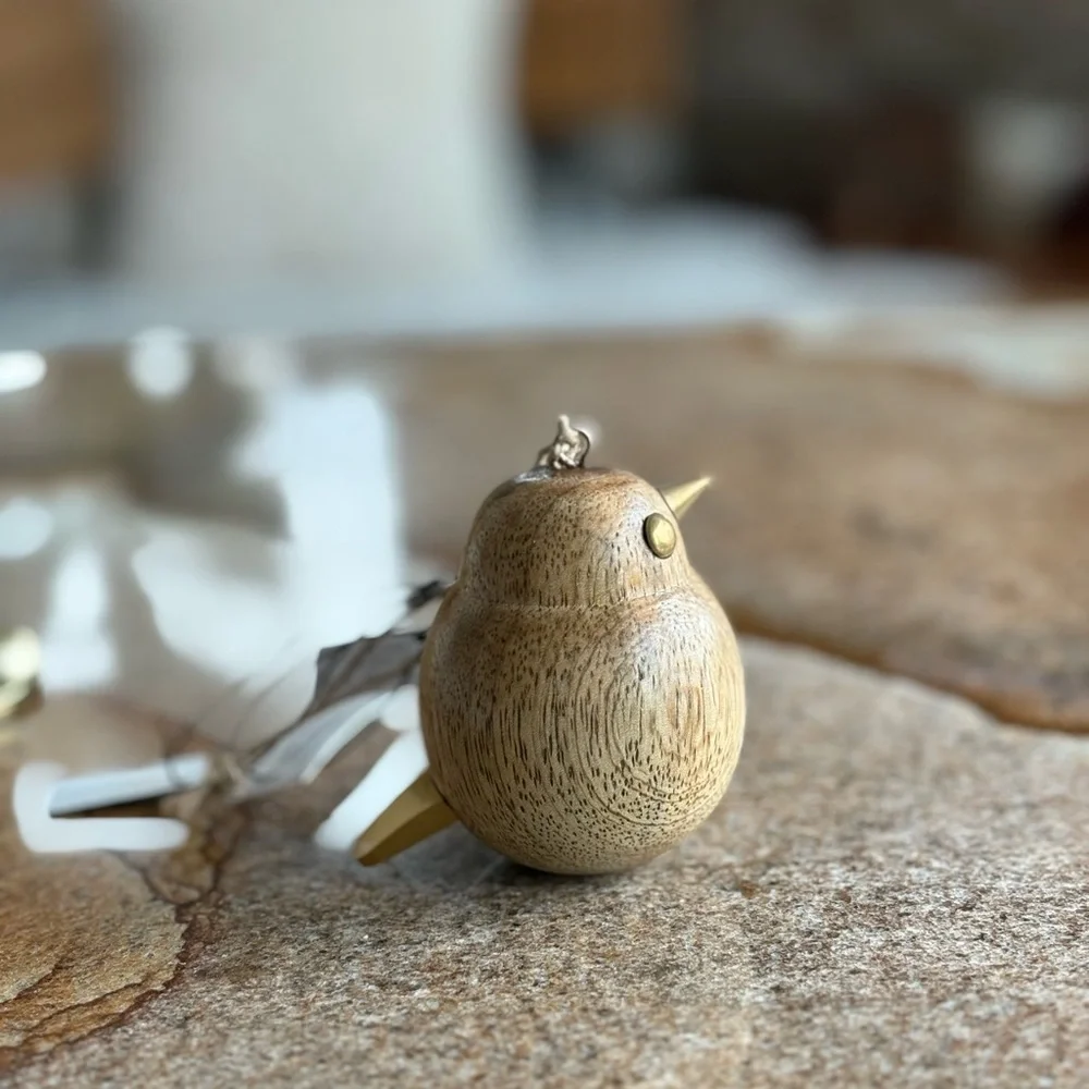 Crate&barrel wood bird ornament